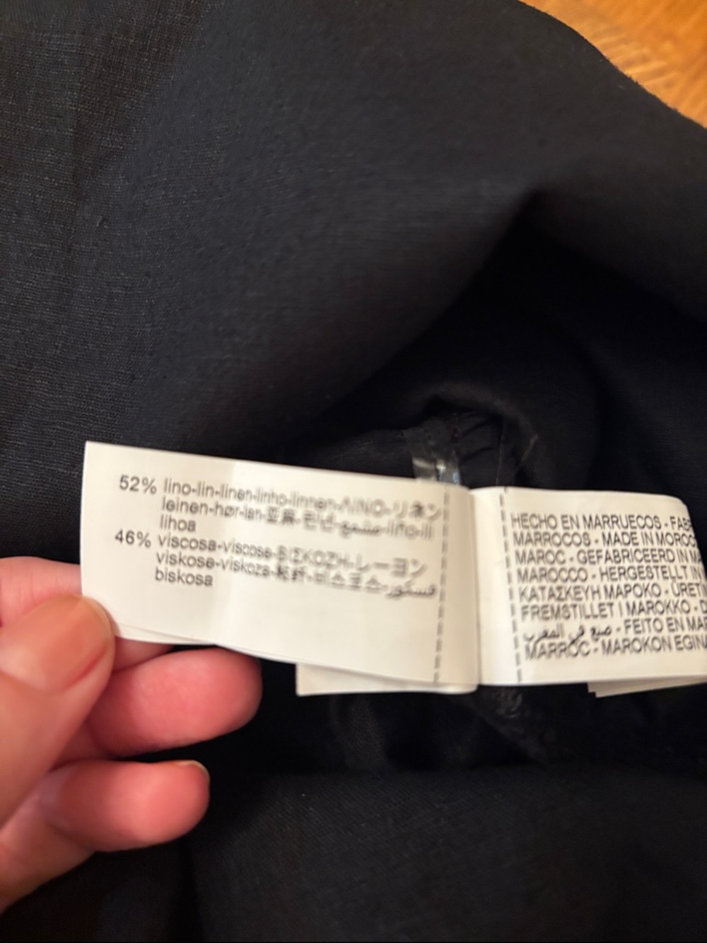 Zara draped ruched linen blend one shoulder front slit black midi dress sz.S - Picture 10 of 11